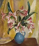 Still Life With Lilies by Adelaide Elizabeth Perry, 1934, oil on canvas, sold Aug 2012