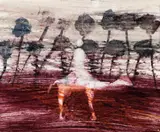 Explorer And Camel by Sidney Nolan, mixed media on paper, sold Aug 2012