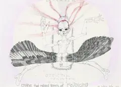 Engine That Raised Groan Of Rejoicing (13) by Del Kathryn Barton, 2010, from the series 'engine that raised groan of rejoicing' pen, ink and watercolour on paper, sold Aug 2012