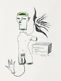 Luminescence Within Impermanence by Del Kathryn Barton, 1998, pencil and wax crayon on paper, offered Aug 2012