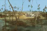Normanton, North Queensland by Ray Crooke, c.1975, oil on board, offered Aug 2012