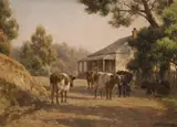 In The Morning Sun, Blackwood, Victoria by Jan Hendrik Scheltema, oil on canvas, sold Aug 2012