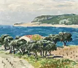 Cote D’Or, South Of France by Rupert Bunny, oil on board, sold Aug 2012