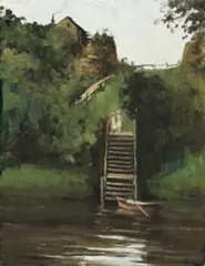 Steps At Studley Park by Alexander Colquhoun, oil on canvas, sold Aug 2012