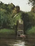 Steps At Studley Park by Alexander Colquhoun, oil on canvas, sold Aug 2012
