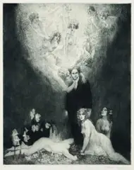 C Sharp Minor Quartette by Norman Lindsay, 1927, etching, engraving and stipple, sold Aug 2012