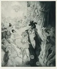 Death’S Mask by Norman Lindsay, 1937, aquatint, etching and stipple, sold Aug 2012