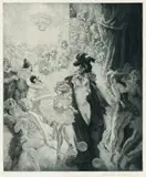 Death’S Mask by Norman Lindsay, 1937, aquatint, etching and stipple, sold Aug 2012