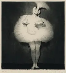 Danseuse by Norman Lindsay, 1919, drypoint, etching and roulette, sold Aug 2012