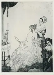 Rosette by Norman Lindsay, 1917, etching, engraving, soft ground and stipple, sold Aug 2012