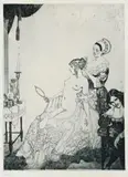 Rosette by Norman Lindsay, 1917, etching, engraving, soft ground and stipple, sold Aug 2012