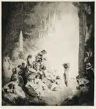 Song Of The Faun by Norman Lindsay, 1921, etching, engraving, stipple and roulette, sold Aug 2012