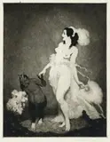 Debut by Norman Lindsay, 1920, etching, engraving and stipple, sold Aug 2012
