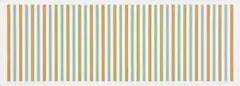 Green Surrounded By Violet And Orange by Bridget Riley, 1969, gouache on paper on canvas, sold May 2012