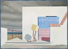 Study For Morning Practice, Baia by Jeffrey Smart, 1969, oil on canvas on composition board, sold May 2012