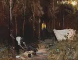 Settler’S Camp by Arthur Streeton, 1888, oil on canvas, sold May 2012