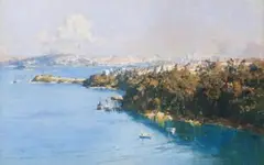 The Harbour From Mosman by Arthur Streeton, 1926, oil on canvas, sold May 2012