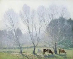 Frosty Morning by Elioth Gruner, 1932, oil on canvas on board, sold May 2012