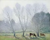 Frosty Morning by Elioth Gruner, 1932, oil on canvas on board, sold May 2012