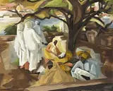 The Bundi Courtyard by Jehangir Sabavala, c.1957, oil on canvas, sold May 2012