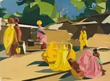 The Waterpump, Jaipur by Jehangir Sabavala, c.1955, oil on canvas, sold May 2012