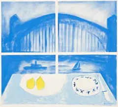 Sydney Harbour Window by Charles Blackman, synthetic polymer paint on paper on canvas, sold May 2012
