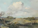 Australian Landscape by Sydney Long, c.1940, oil on canvas, sold May 2012