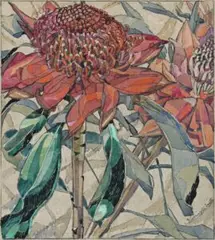 Waratah by Grace Cossington Smith, c.1925, gouache over pencil and ink on grey paper, sold May 2012