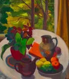 Window Piece by Alison Rehfisch, oil on plywood, sold May 2012