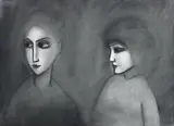 Mother And Child by Robert Dickerson, c.1970, charcoal on paper, offered May 2012