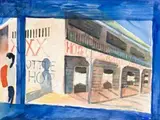 Bottle Shop by Charles Blackman, 1990, watercolour on paper, offered May 2012