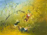 Frolicking In The Wattle by David Boyd, oil on canvas, sold May 2012