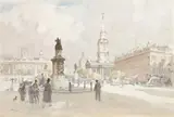View Of Trafalgar Square, London by Albert Henry Fullwood, 1911, watercolour on paper, offered May 2012