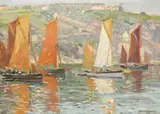 Brixham Trawlers by Charles David Jones Bryant, 1919, oil on canvas on board, sold May 2012