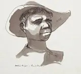 Native Ringer by Russell Drysdale, c.1959, ink and wash on paper, sold May 2012