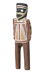 Figure by David Malangi, c.1963, carved wood with natural earth pigments, sold Apr 2012
