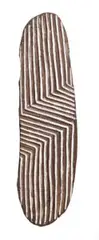 c.1930 by A Wunda Shield, carved wood with incised zig-zag design infilled with red and white pigment, sold Apr 2012