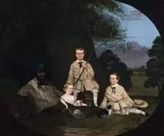 Masters George, William And Miss Harriet Ware With The Aborigine Jamie Ware by Robert Dowling, 1856, oil on canvas, sold May 2007