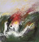 Fallen Nebuchadnezzar On Fire by Arthur Boyd, c.1966-68, oil on canvas, sold May 2007