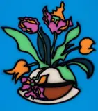 Stil Life, Tulips by Howard Arkley, 1995, acrylic on canvas, sold May 2007