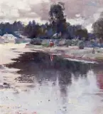Eltham by Walter Withers, c.1898, oil on wood panel, sold May 2007