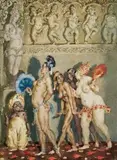 The Sultan Awaits You Ladies by Norman Lindsay, c.1935, watercolour on paper, sold May 2007