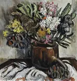 Australian Native Flowers by Margaret Preston, 1955, oil on canvas on composition board, sold May 2007