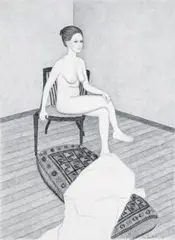 Seated Nude by John Brack, 1981, conté on paper, sold May 2007