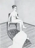 Seated Nude by John Brack, 1981, conté on paper, sold May 2007