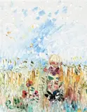 Boy With Rabbit In The Wheat Field by John Perceval, 1981, oil on canvas, sold May 2007