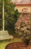 The Artist’S Garden by Eric Wilson, 1944, oil on board, offered May 2007