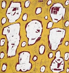 Fabric – With Head And Dot Pattern by Peter Atkins, 1993, enamel and oil on canvas, offered May 2007