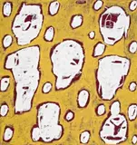 Fabric – With Head And Dot Pattern by Peter Atkins, 1993, enamel and oil on canvas, offered May 2007