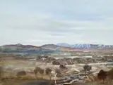 Mount Tom Price, Hamersley Ranges , Western Australia by Ray Crooke, c.1971, oil on board, offered May 2007